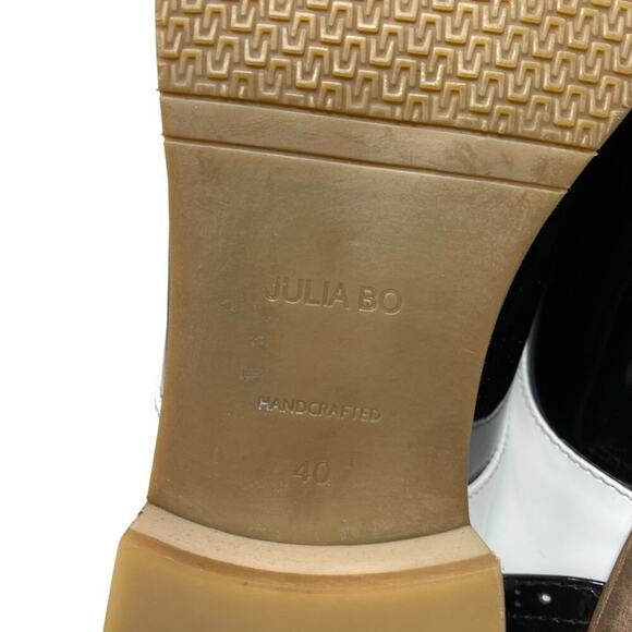 Julia Bo Patent Leather Handcrafted Oxford Shoes Size 40 / US 9-9.5 - Picture 9 of 12